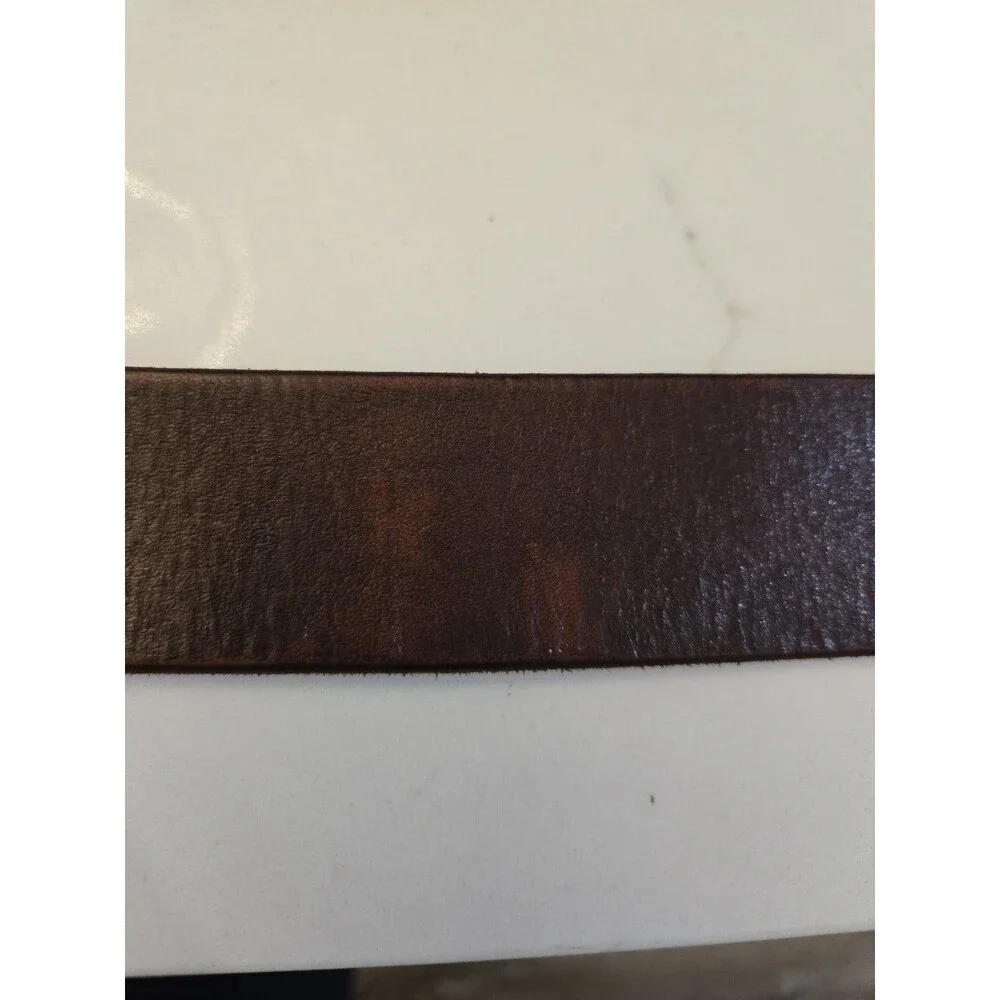 Polo Ralph Lauren Genuine Leather Belt Mens 36 Brown Silver Tone Buckle Pony